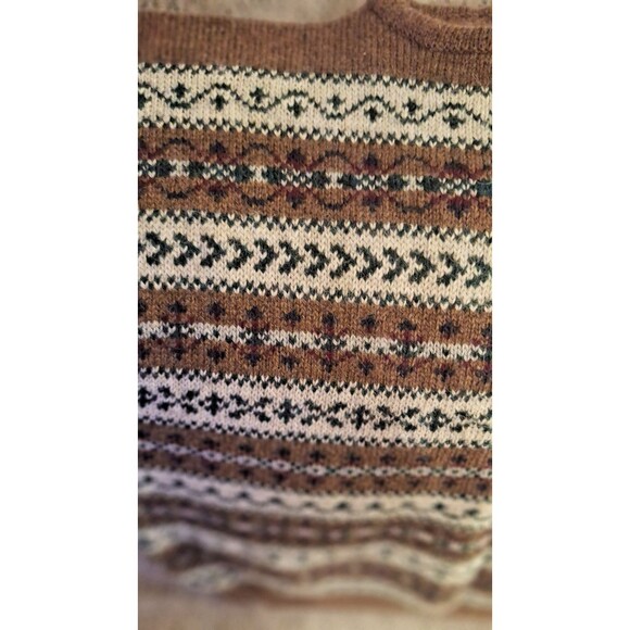 VINTAGE LL Bean Sweater Vest Brown Green 100% Shetland Wool Men's Size Large  42 - Picture 3 of 8